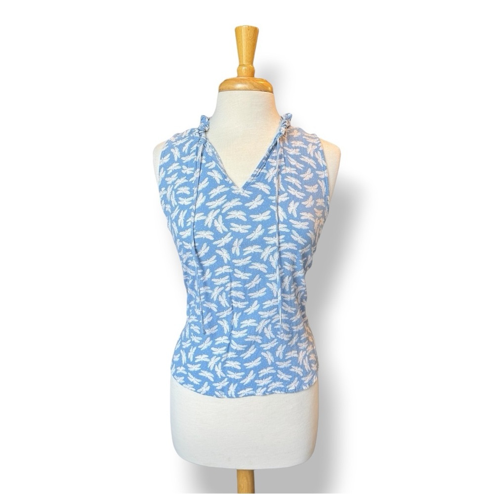 LOFT Blue Dragonfly Blouse